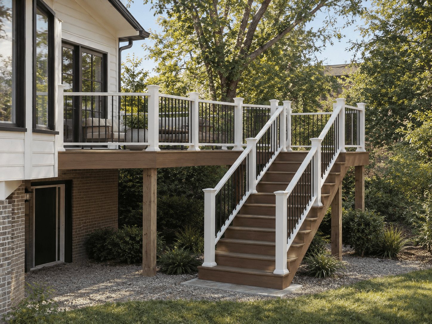 Custom deck with stairs